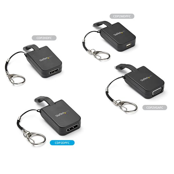 Keychain Portable USB-c To DisplayPort Adapter With Quick-connect