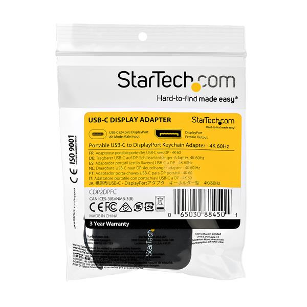 Keychain Portable USB-c To DisplayPort Adapter With Quick-connect