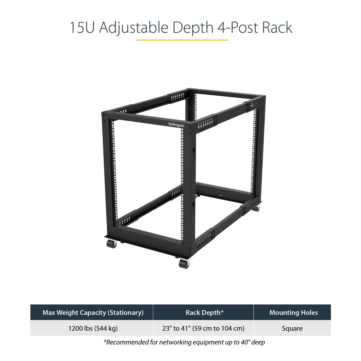 Rack - 15u Open Frame - 22-40 In. Depth