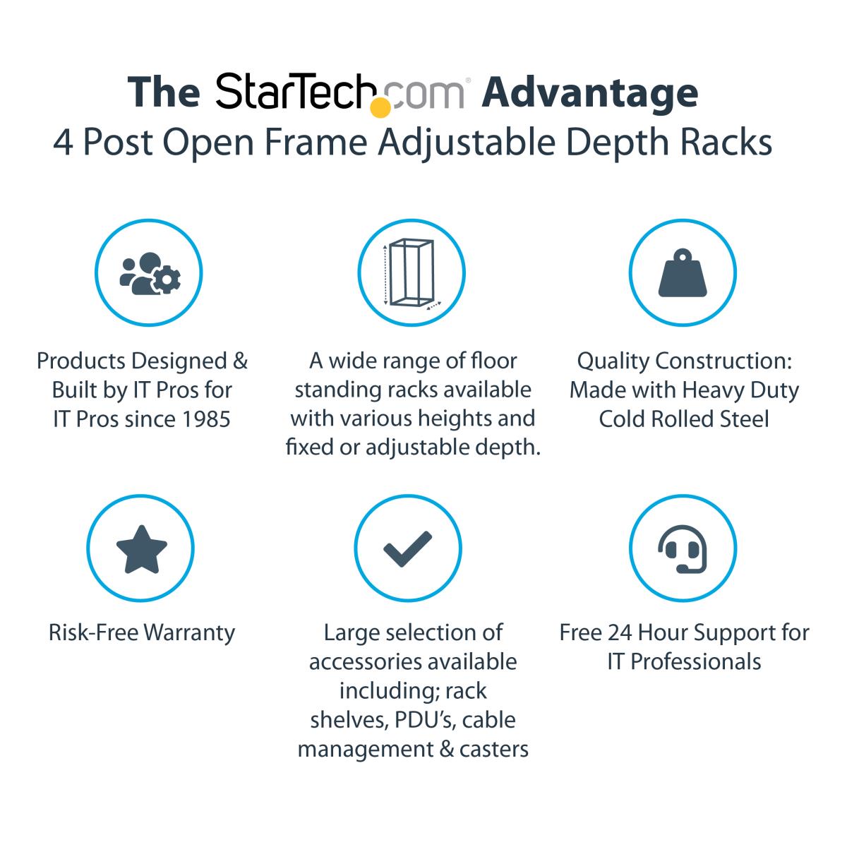 Rack - 18u Open Frame - 22-40 In. Depth