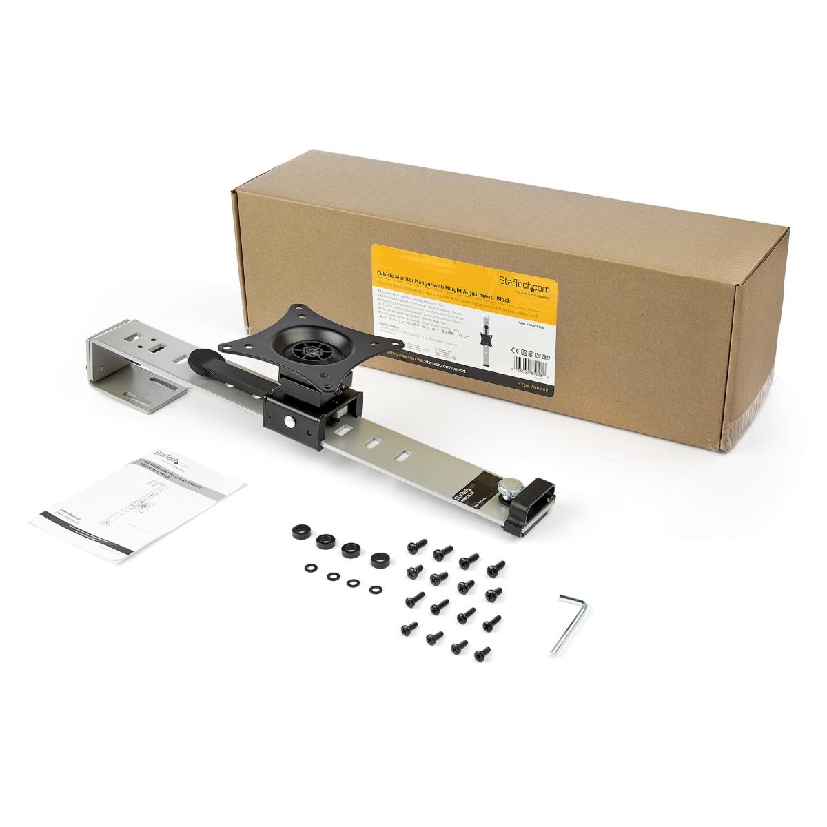 Cubicle Monitor Mount - Cubicle Monitor Hanger With Micro Adjustment - For Up To 34in Vesa Mou