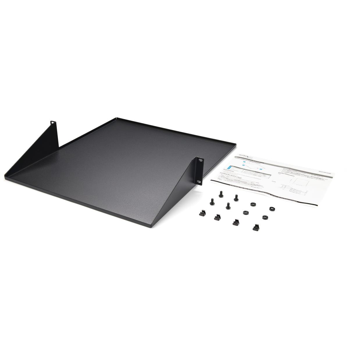 Server Rack Shelf - 2u 2 Post - Center Mount - Solid