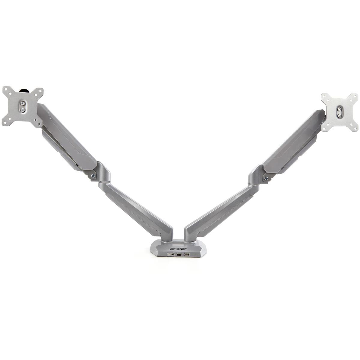 Dual Desk Mount Monitor Arm Built-in 2-port USB And 3.5mm