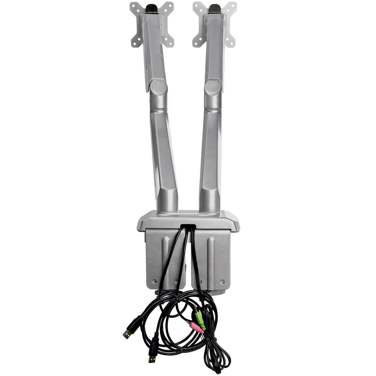 Dual Desk Mount Monitor Arm Built-in 2-port USB And 3.5mm