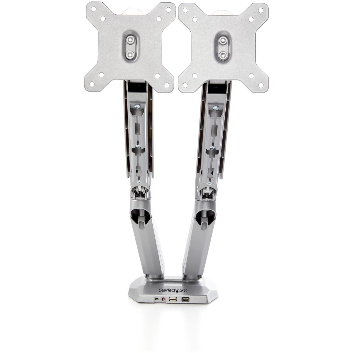 Dual Desk Mount Monitor Arm Built-in 2-port USB And 3.5mm