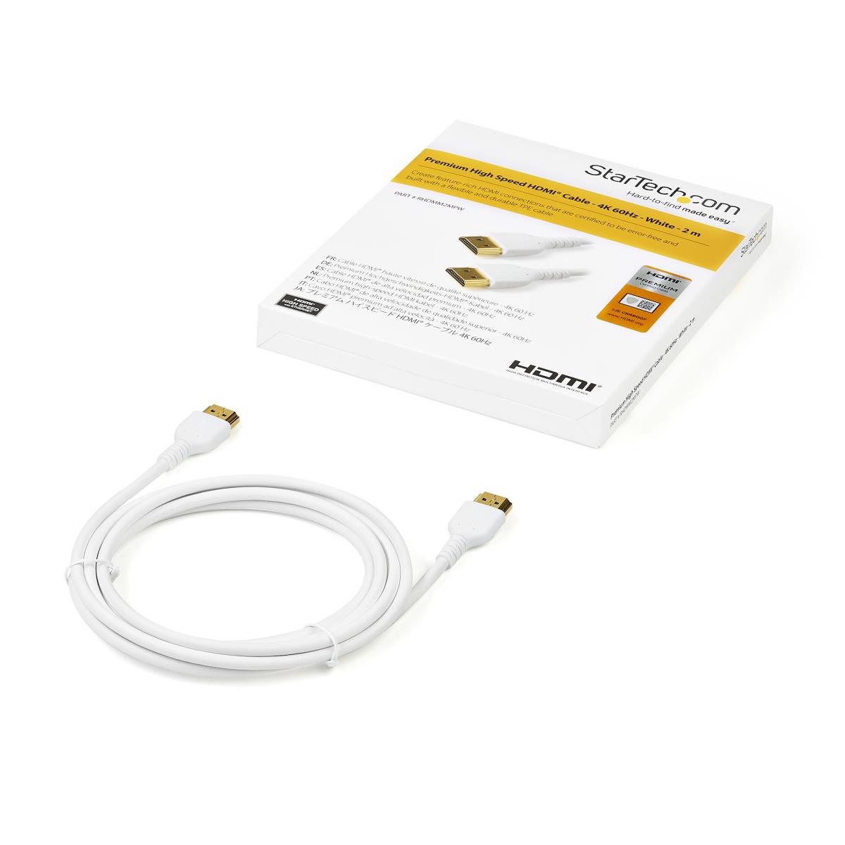 Premium High Speed Hdmi Cable With Ethernet Aramid Fiber 2m White