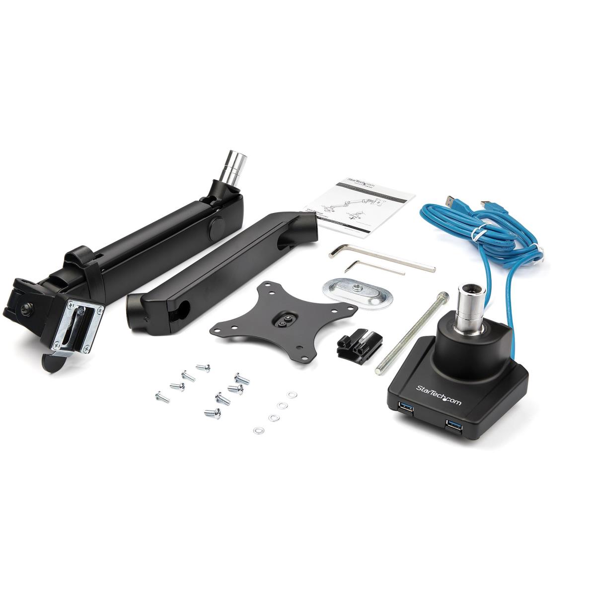 Single Desk Mount Monitor Arm 2 Built-in USB 3.0 Ports - Vesa