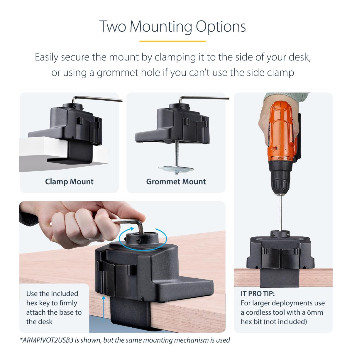 Single Desk Mount Monitor Arm 2 Built-in USB 3.0 Ports - Vesa