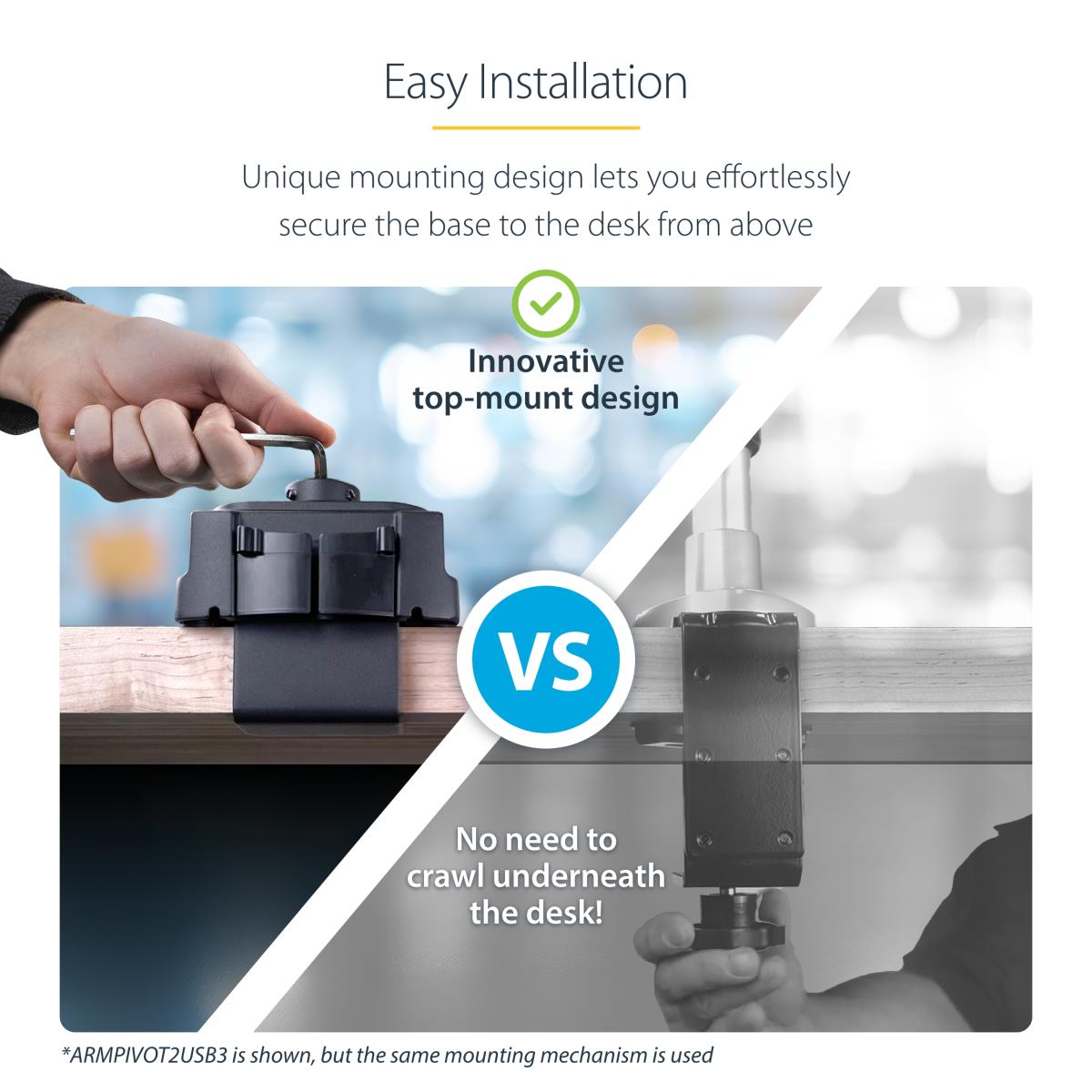 Single Desk Mount Monitor Arm 2 Built-in USB 3.0 Ports - Vesa