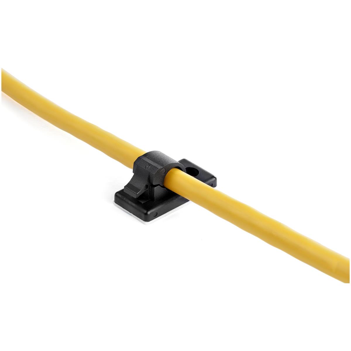 Adhesive Cable Management ClIPS Black - Nylon Self Adhesive Clamp Ul/94v-2 Fire Rated - 100 Pack - Cbmcc1