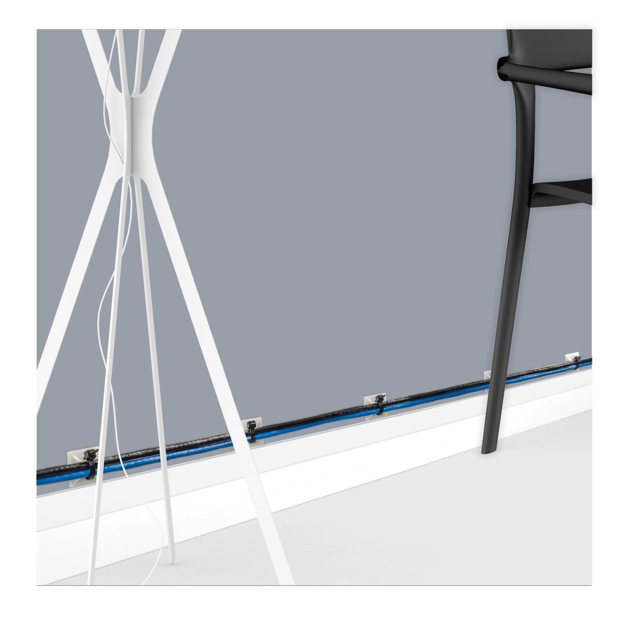 Cable Tie Mounts With Adhesive Tape For 0.18 In. (4.6 Mm) Wide Ties - 100 Pack
