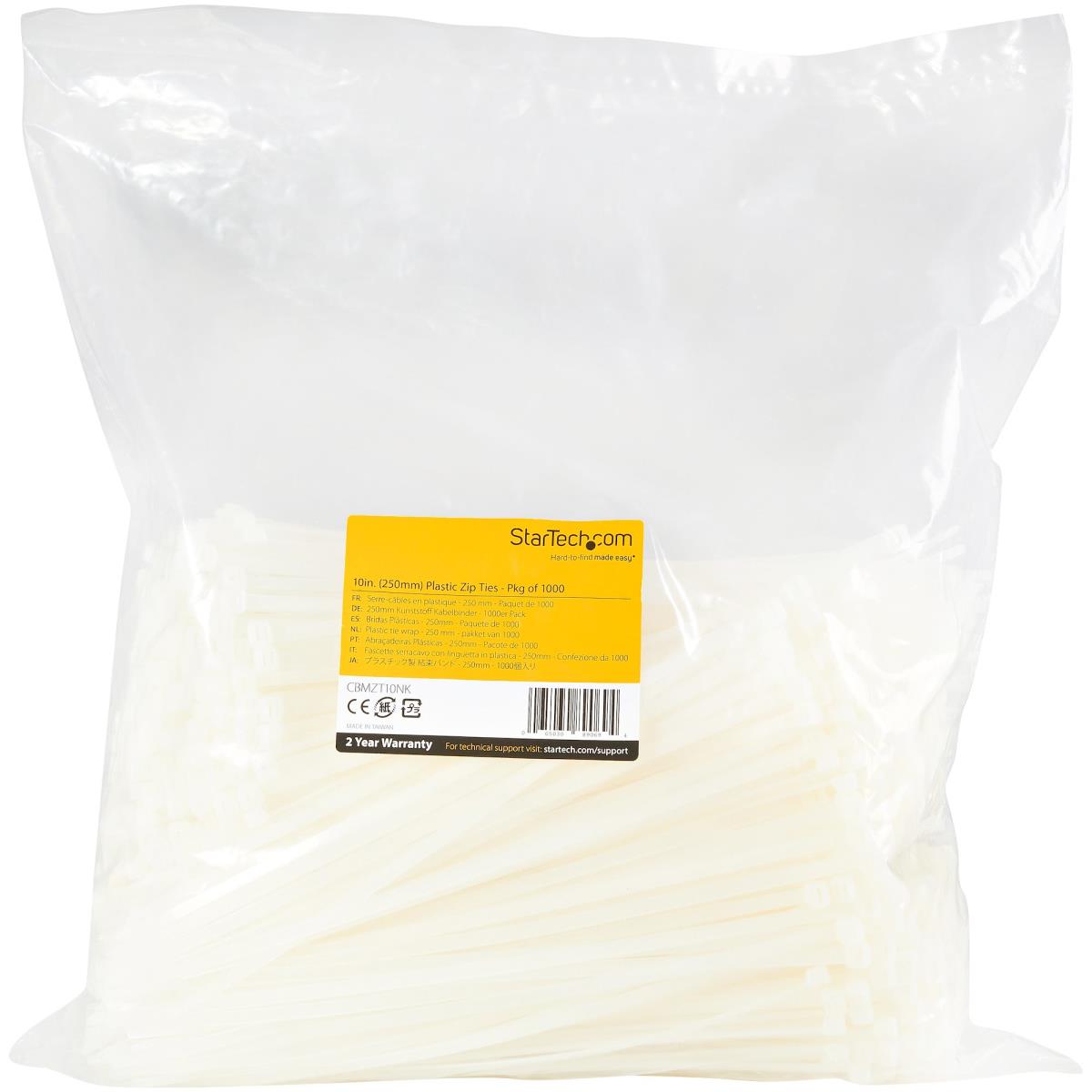 Cable Ties -white Nylon Zip Tie Wraps Ul Taa 1000 Pack 10in