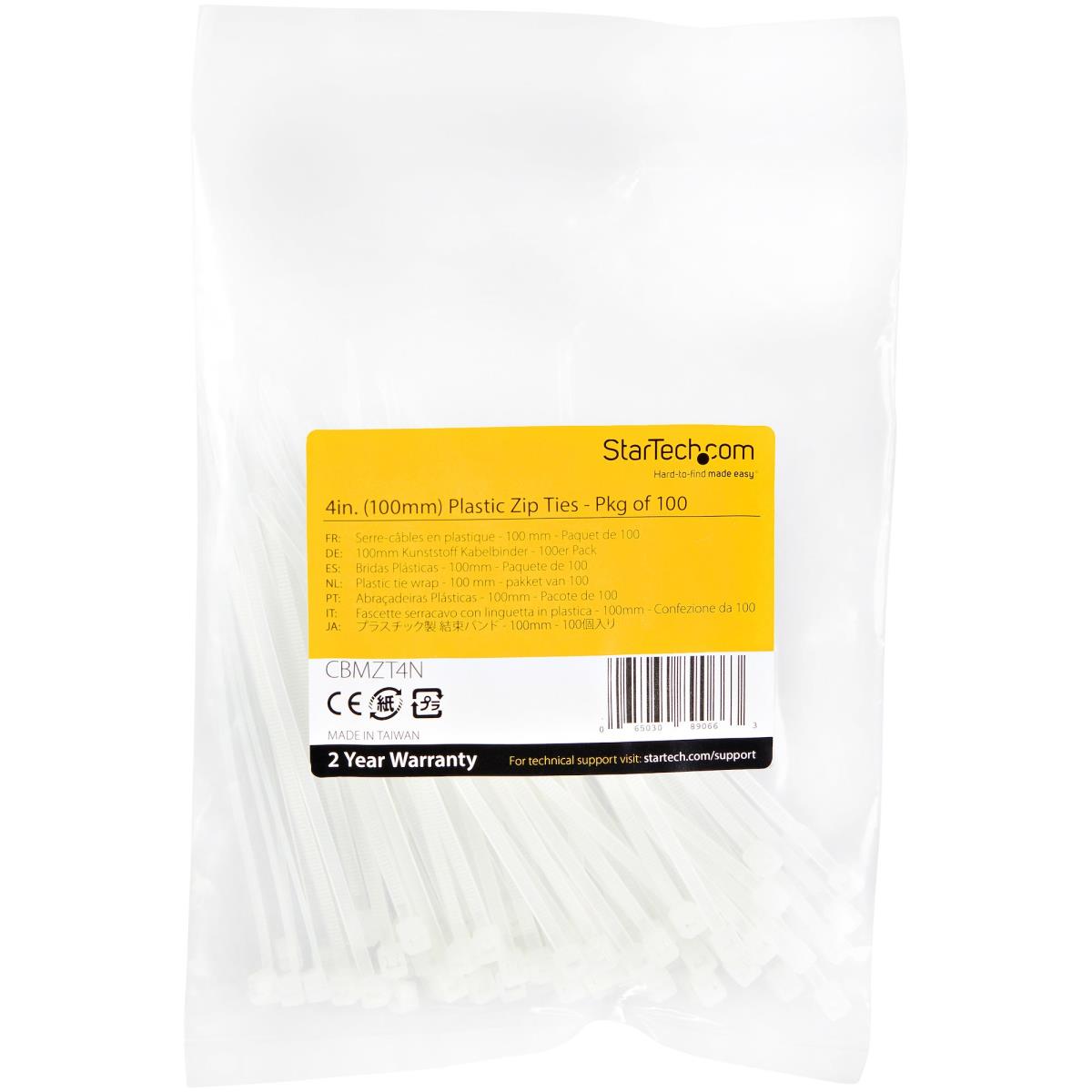 Cable Ties -white Nylon Zip Tie Wraps Ul Taa 100 Pack 4in