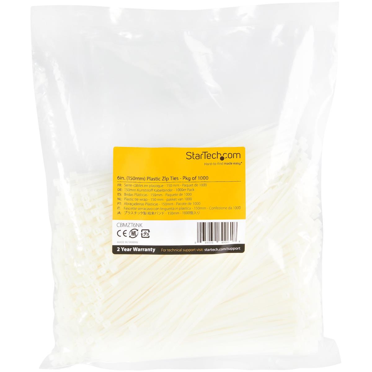 Cable Ties -white Nylon Zip Tie Wraps Ul Taa 1000 Pack 6in