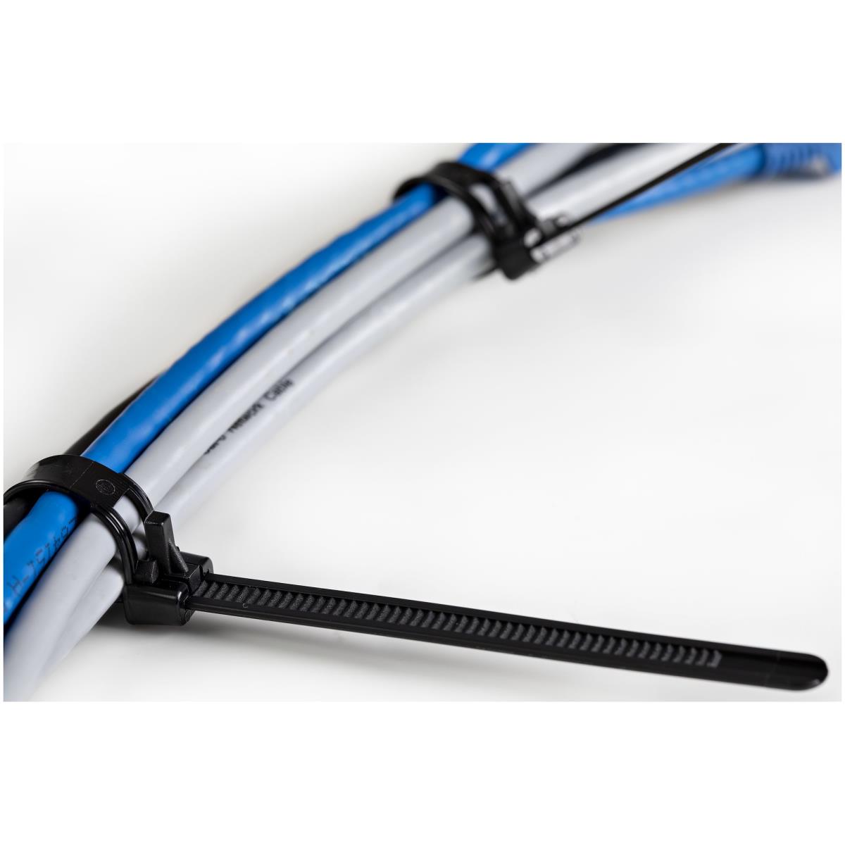 Resealable Zip Tie 6in Black 100 Pack