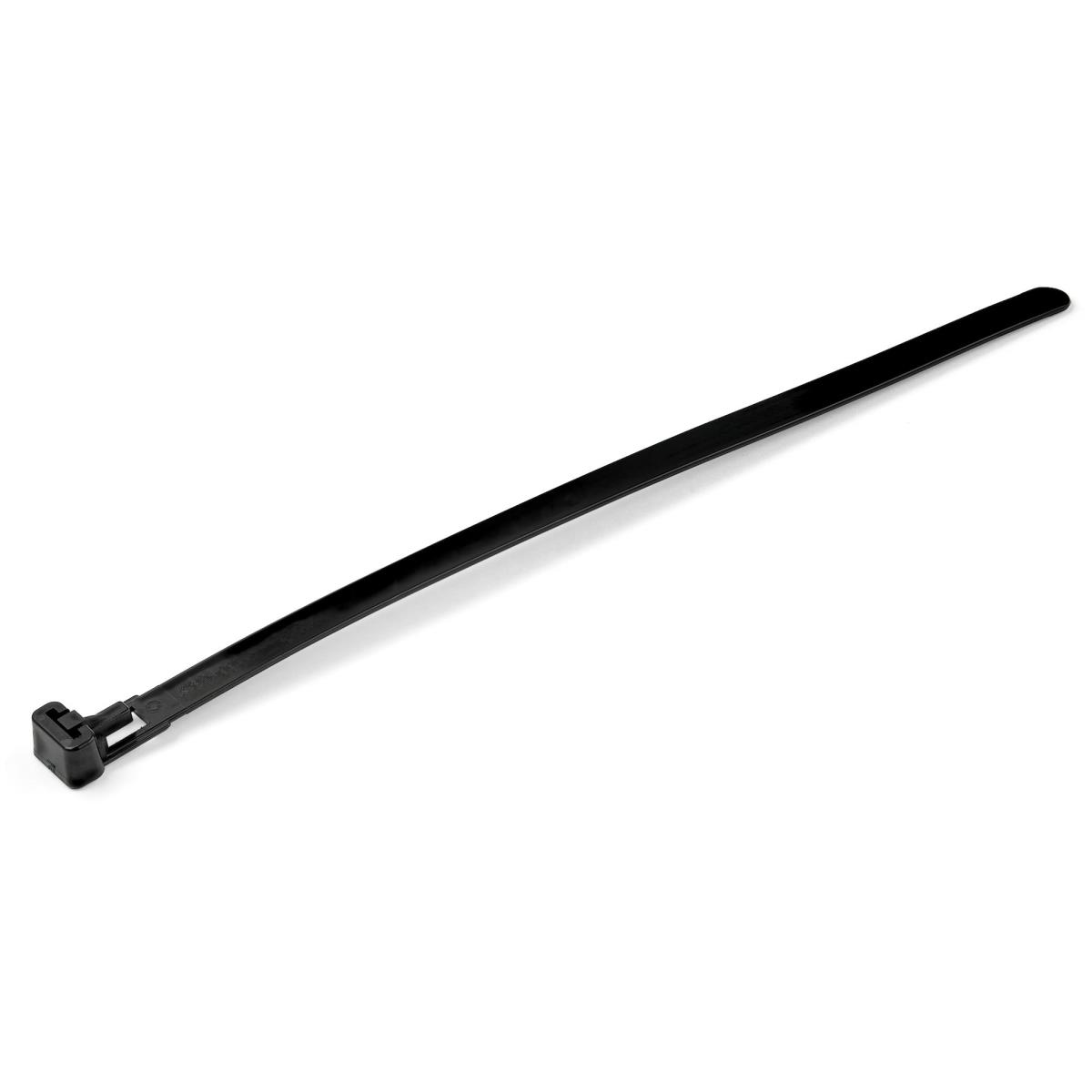 Resealable Zip Ties 8in Black 100 Pk