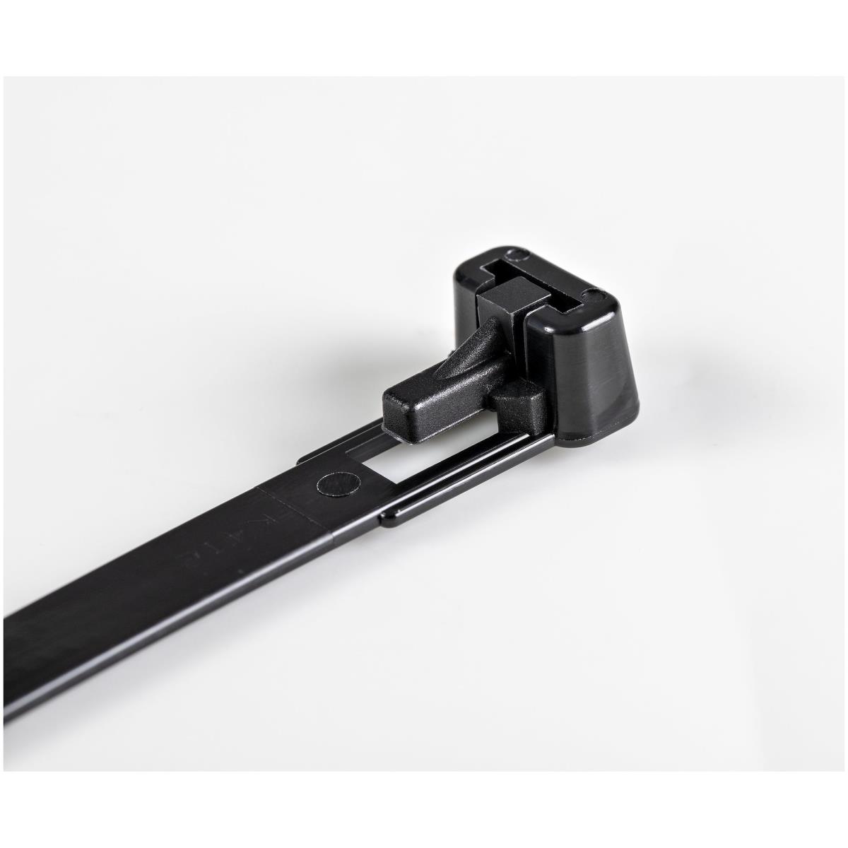 Resealable Zip Ties 8in Black 100 Pk