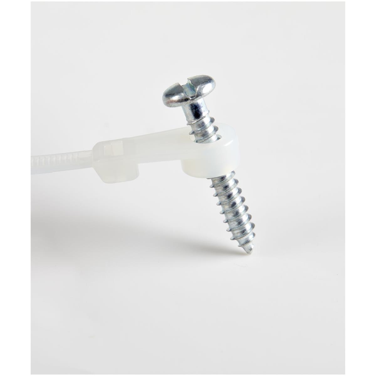 Plastic Zip Ties With Screw Hole 4in 100 Pack
