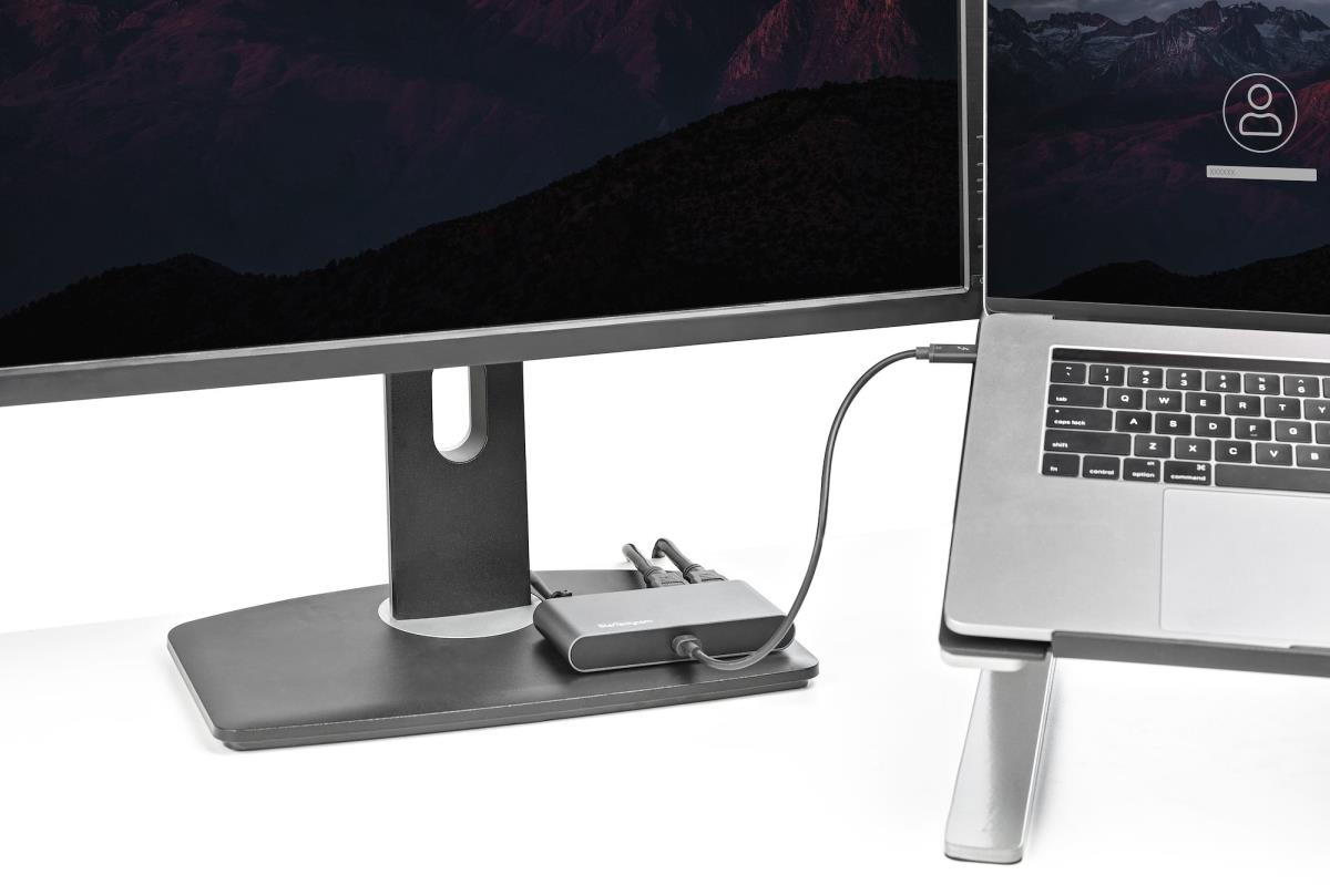 Thunderbolt 3 Mini Dock - Portable Dual Monitor Tb3 Laptop Docking Station Hdmi 4k 60hz - 2x USB-a & Gbe - 11in (28cm) Cable