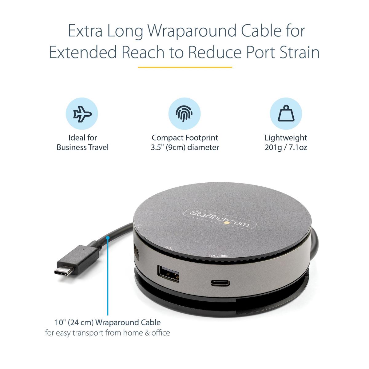USB-c Multiport Adapter - USB Type-c 10gbps Mini Dock 4k 60hz Hdmi/DisplayPort/1080p Vga - 75w Pd Passthrough, USB Hub & Gbe