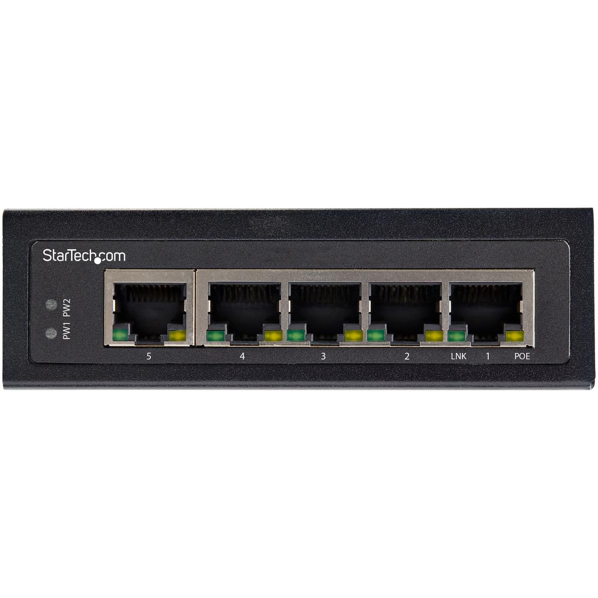 Industrial 5 Port Gigabit Poe Switch 30w - Power Over Ethernet Switch - Gbe Poe+ Network Switch - Unmanaged - Hardened Ip-30