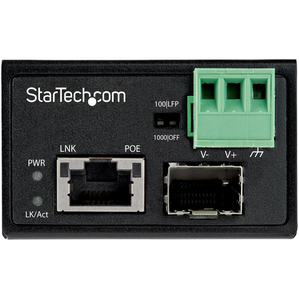 Poe+ Industrial Fiber To Ethernet Media Converter 30w - Sfp To Rj45 - Sm/mm Fiber To Gigabit Copper Mini Size Ip-30