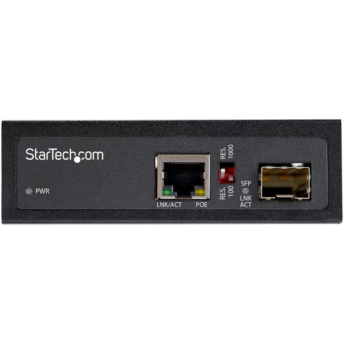 Poe+ Industrial Fiber To Ethernet Media Converter 60w - Sfp To Rj45 - Sm/mm Fiber To Gigabit Copper Ip-30