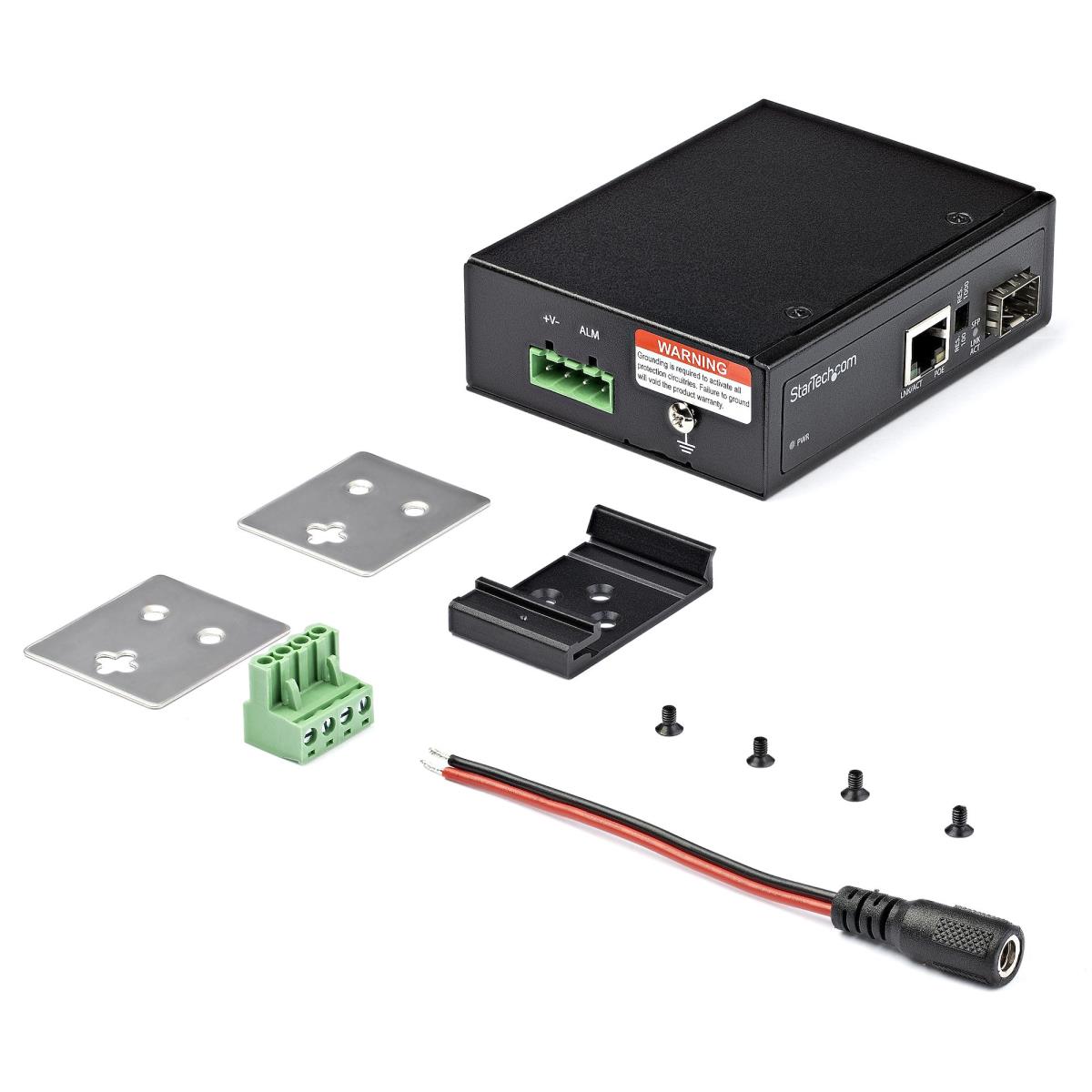 Poe+ Industrial Fiber To Ethernet Media Converter 60w - Sfp To Rj45 - Sm/mm Fiber To Gigabit Copper Ip-30