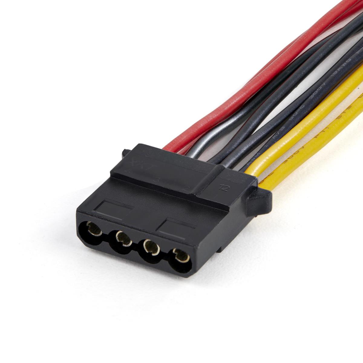 Dual SATA To Lp4 Power Cable Adapter - Pvc Jacket - 18 Awg
