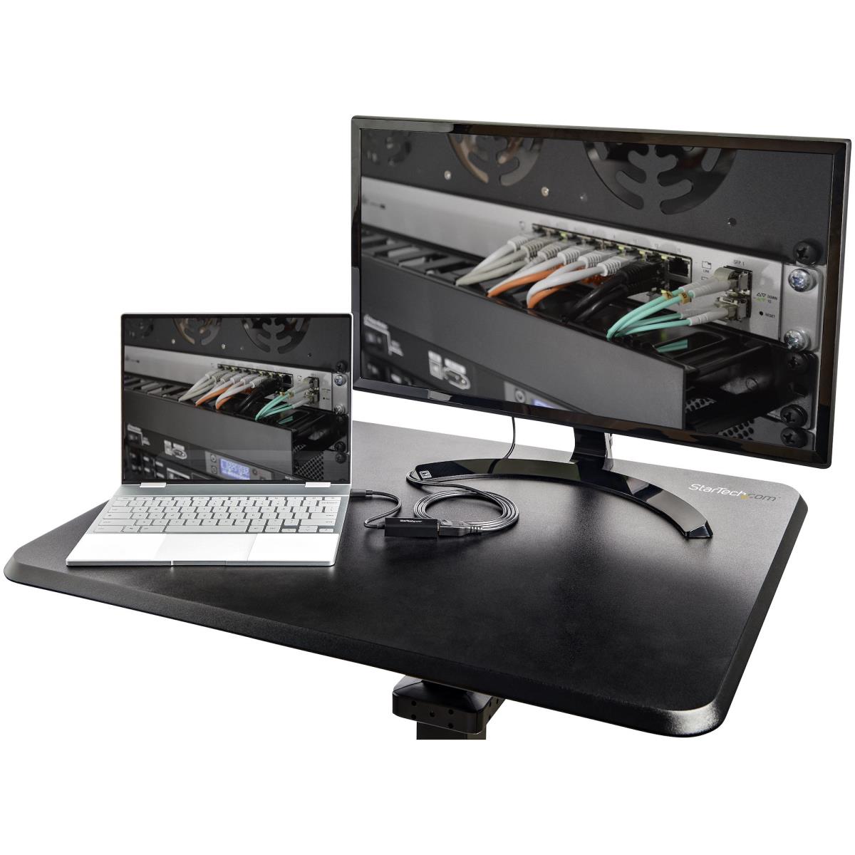 Mobile Standing Desk - Portable Sit Stand Ergonomic Rolling Cart