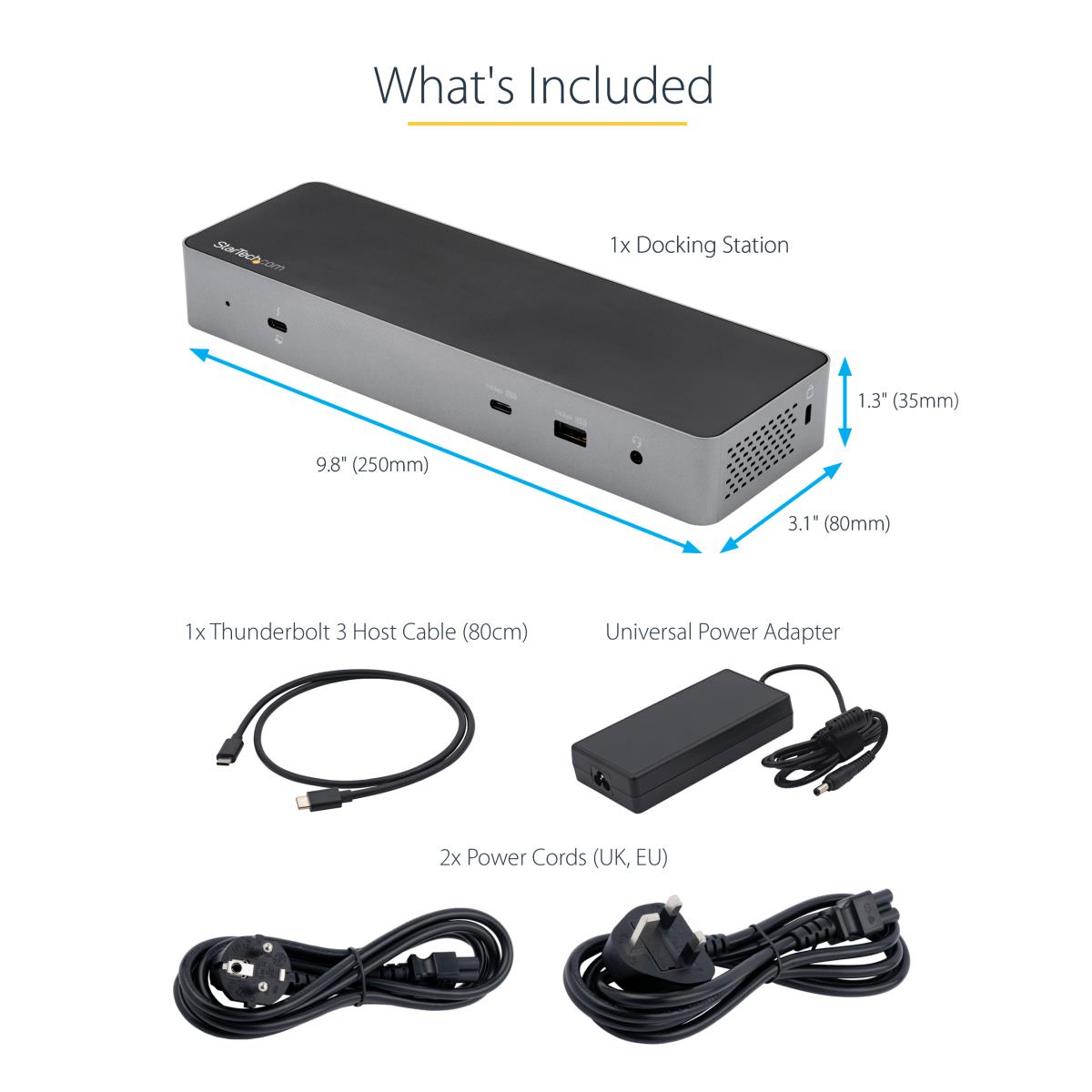 Laptop Docking Station - Thunderbolt 3 Dock W/ USB-c Host Compatibility - Dual 4k 60hz DisplayPort 1.4 Or Dual Hdmi Monitors