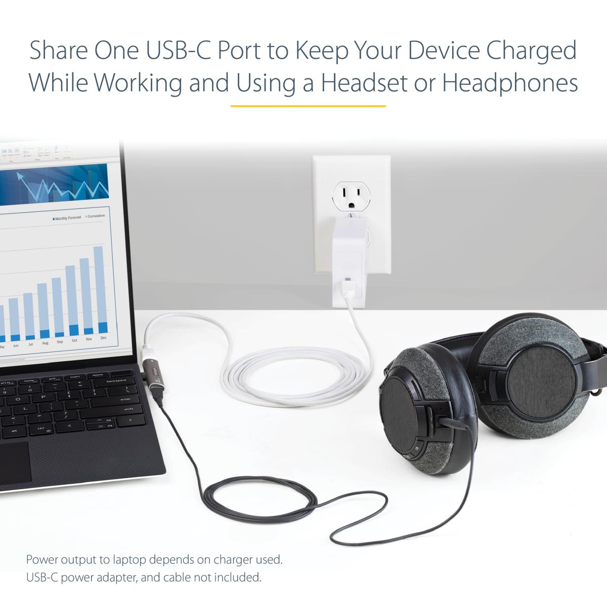 USB C Audio / Charge Adapter W/ USB-c Audio And 60w Charge Port