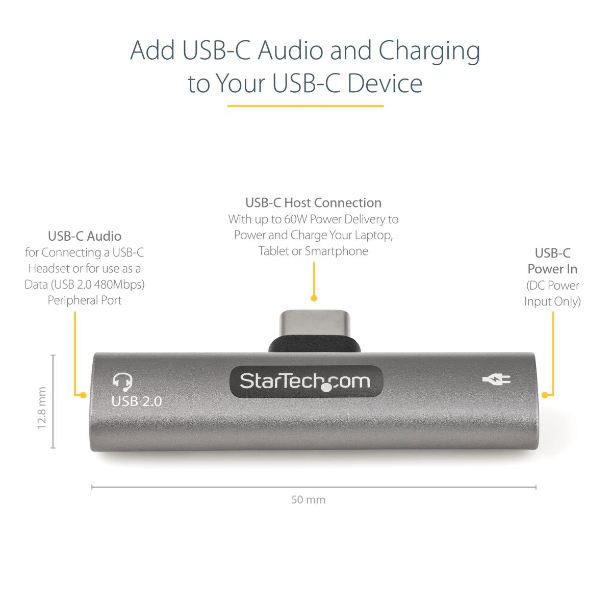 USB C Audio / Charge Adapter W/ USB-c Audio And 60w Charge Port