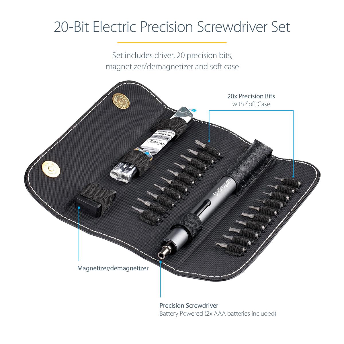 Mini Electric Precision Screwdriver Portable Powered 20-bit