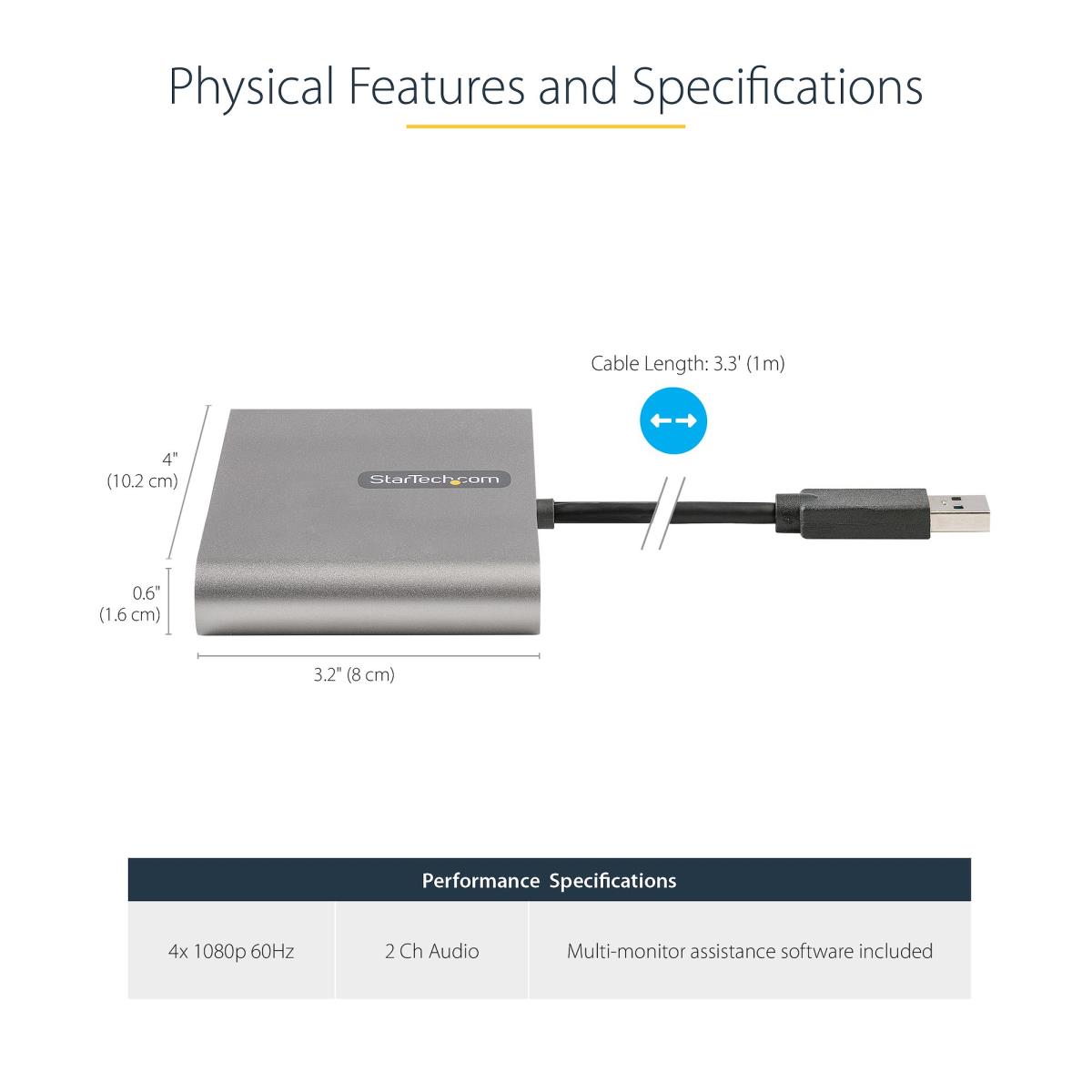 USB 3.0 To 4 Hdmi Adapter - External Video/graphics Card 108
