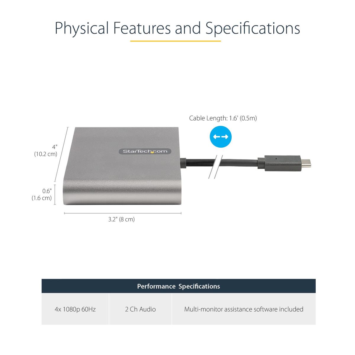 USB C To 4 Hdmi Adapter - External Video/graphics Card 108