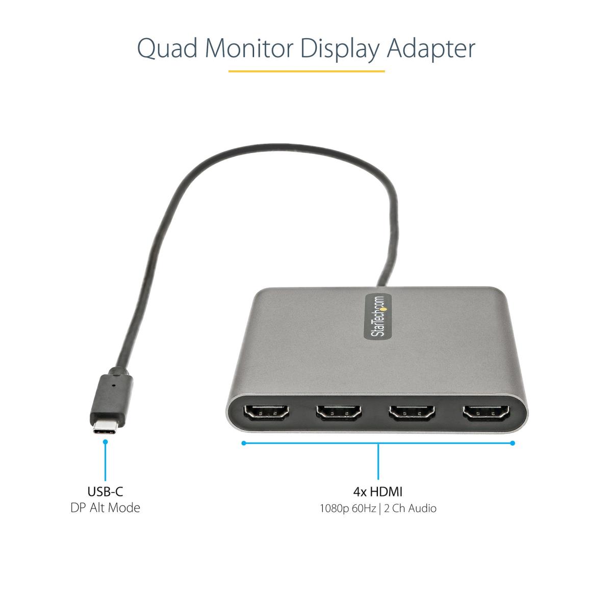 USB C To 4 Hdmi Adapter - External Video/graphics Card 108