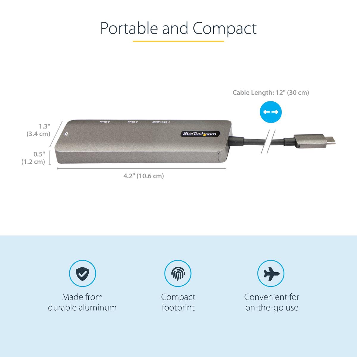 USB C Multiport Adapter Hdmi 4k 60hz/100w Pd/4xUSB