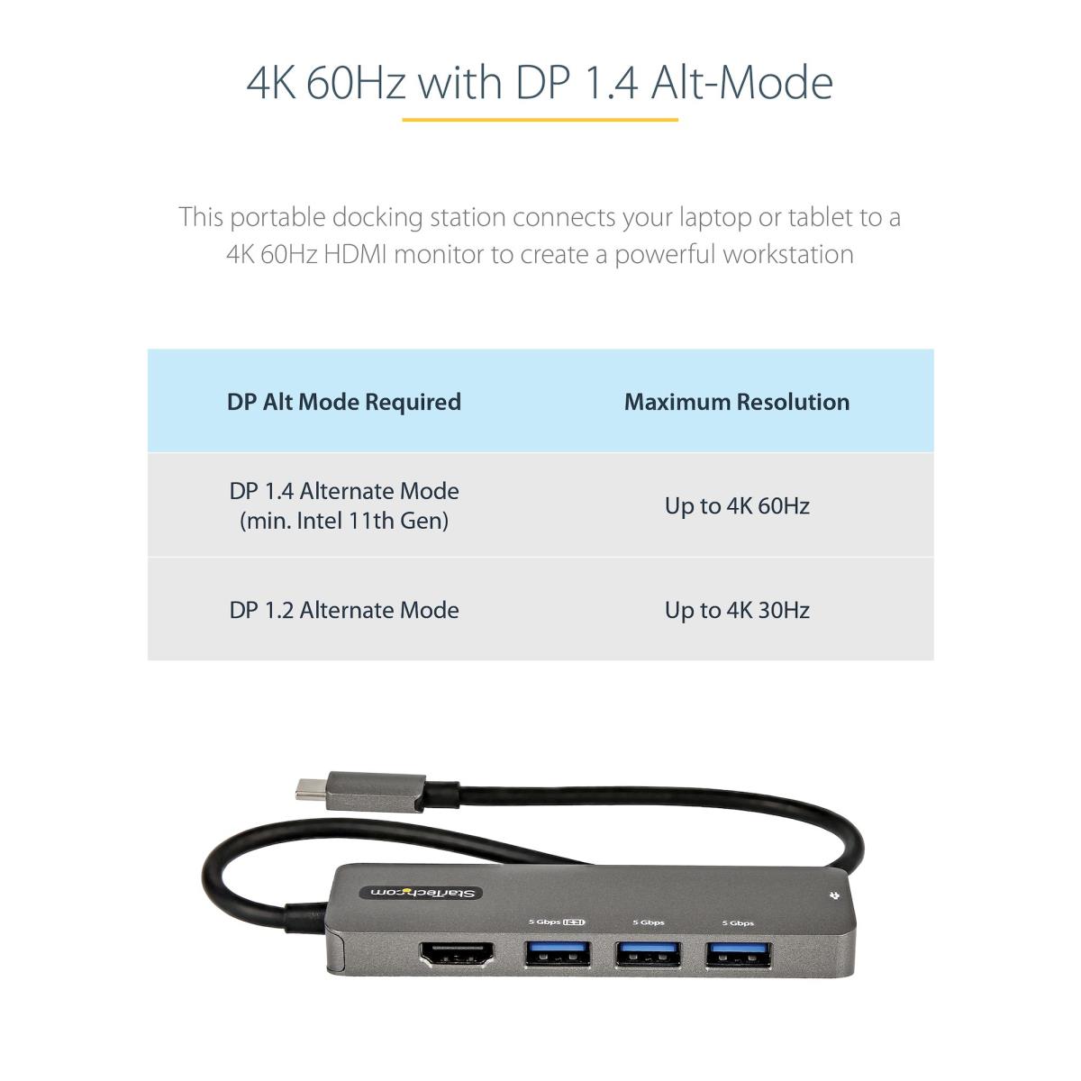 USB C Multiport Adapter Hdmi 4k 60hz/100w Pd/4xUSB
