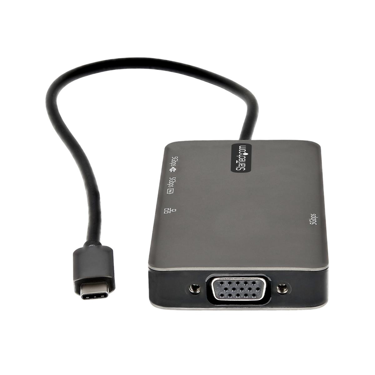USB-c Multiport Adapter Hdmi/vga 100w Pd Passthrough 3x