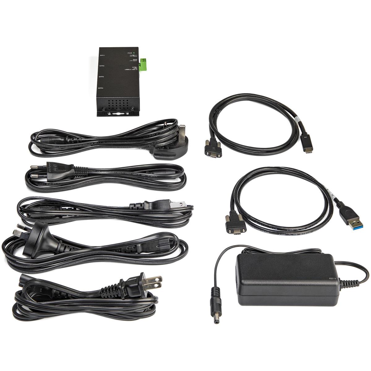 USB C Hub 4 Port 10gbps - Metal Industrial USB 3.2/3.1 Gen 2