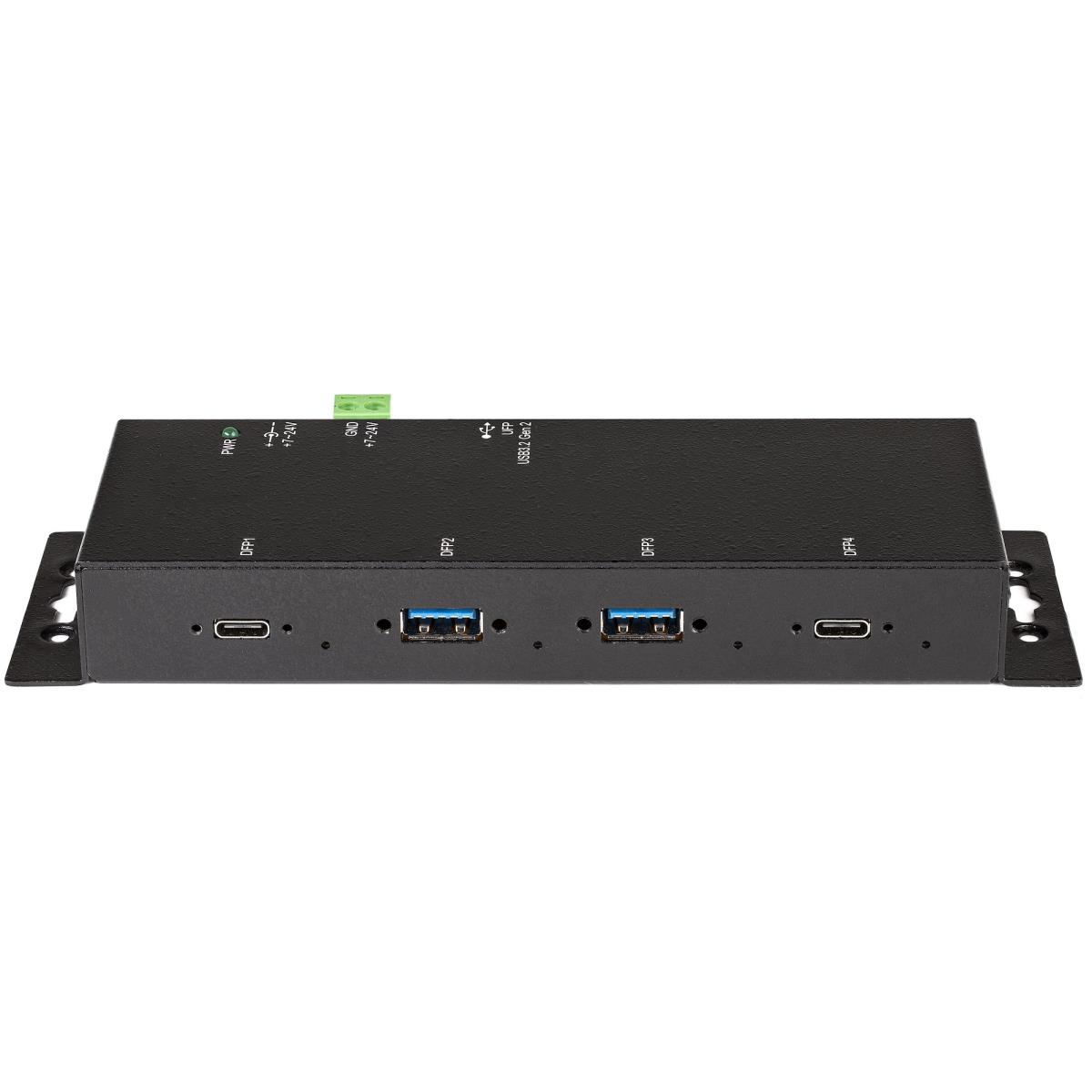 USB C Hub 4 Port 10gbps - Metal Industrial USB 3.2/3.1 Gen 2