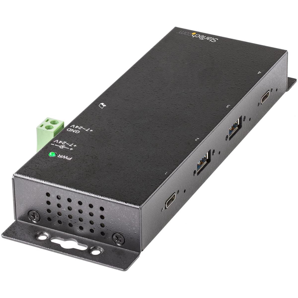 USB C Hub 4 Port 10gbps - Metal Industrial USB 3.2/3.1 Gen 2