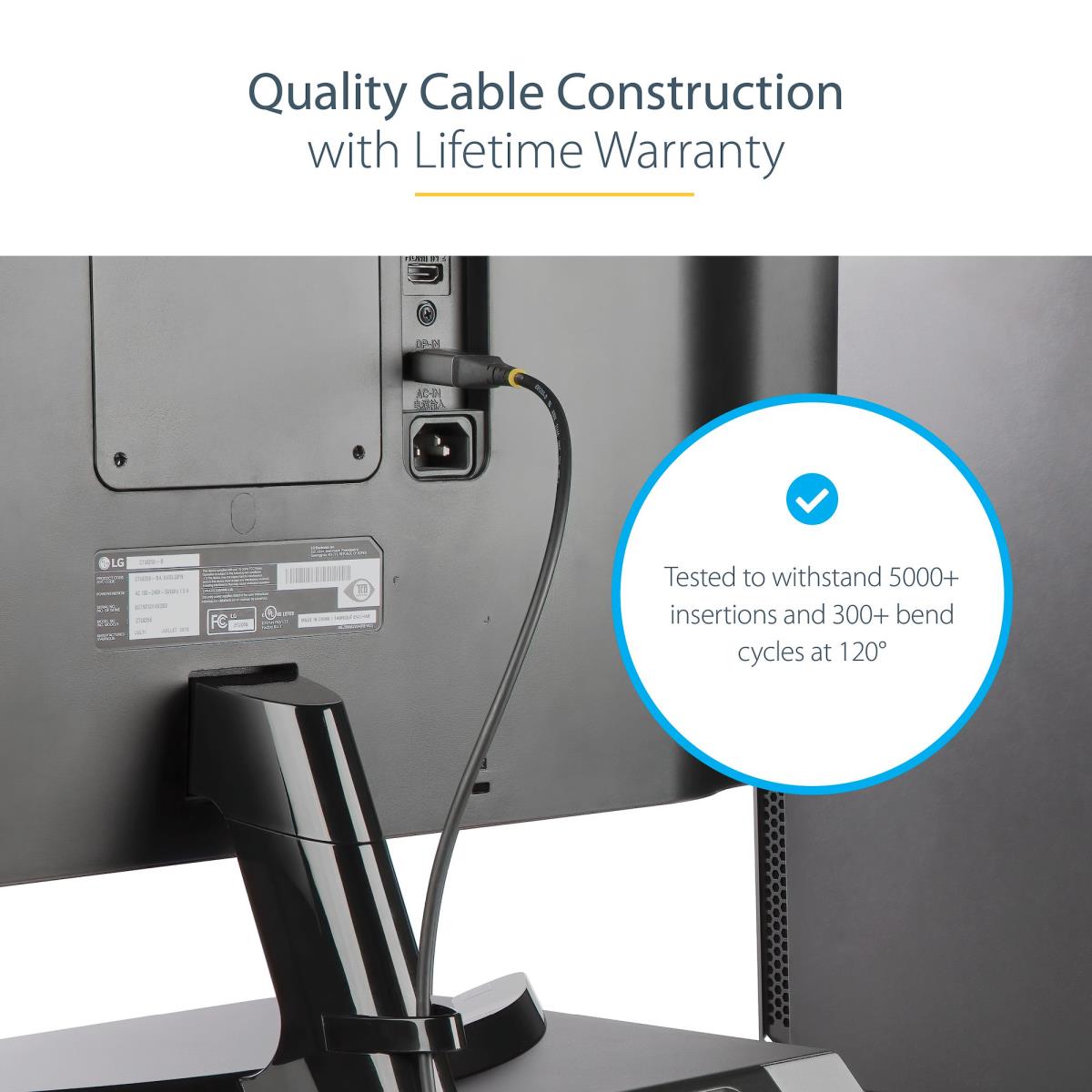 DisplayPort To DisplayPort Cable - M/ M - Vesa Certified DisplayPort 1.4 Cable - 8k 60hz Hdr10 - 2m