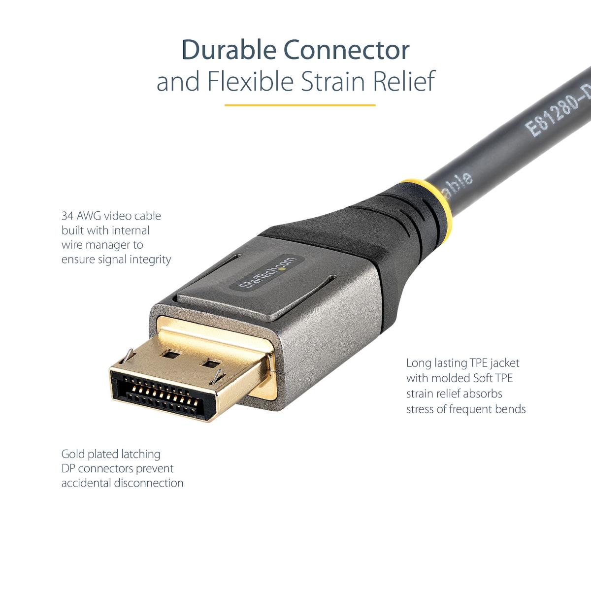 DisplayPort To DisplayPort Cable - M/ M - Vesa Certified DisplayPort 1.4 Cable - 8k 60hz Hdr10 - 3m