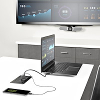 Conference Room Table Connectivity Box W/ Laptop Docki
