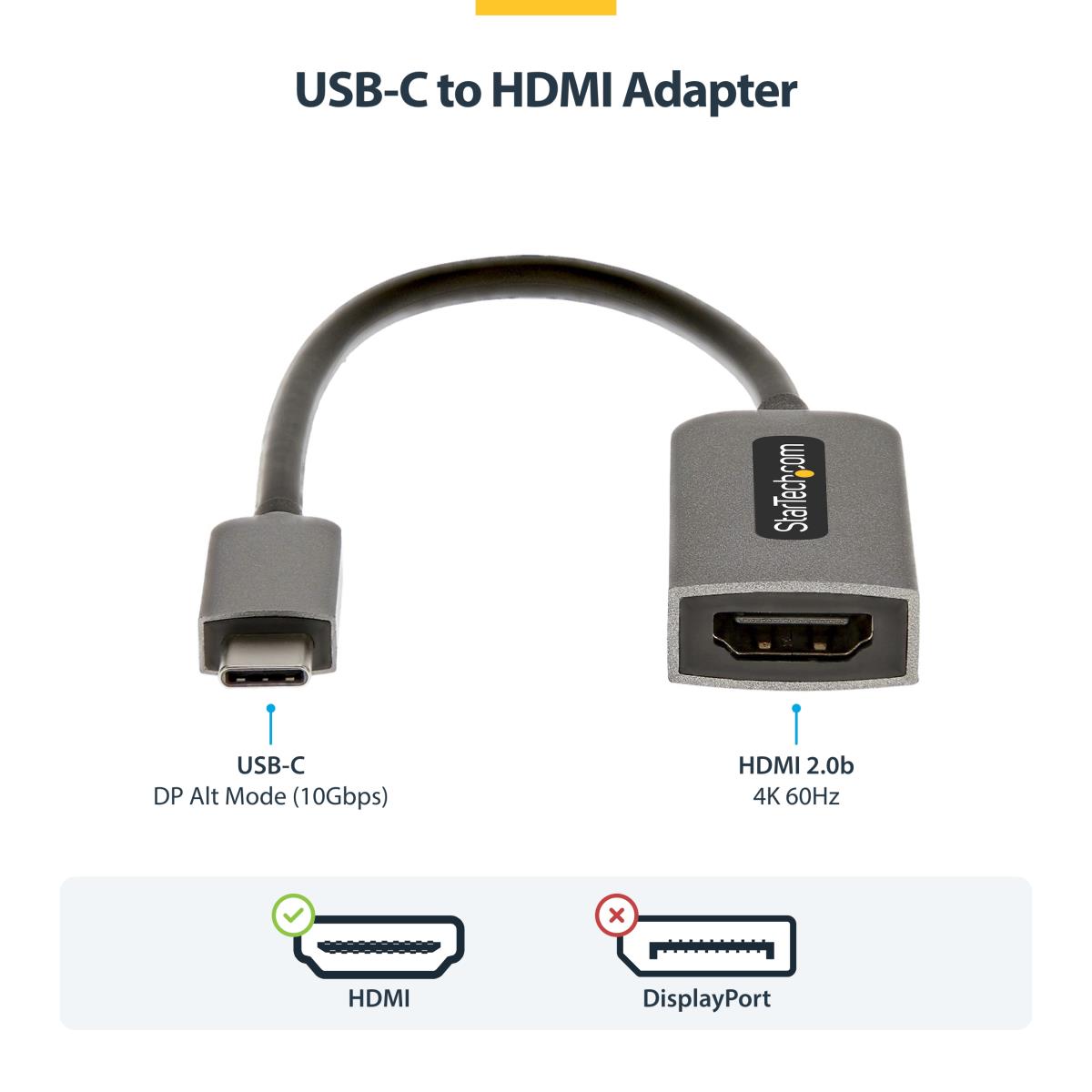 USB C To Hdmi Adapter - 4k 60hz USB-c To Hdmi 2.0b Adapter Dongl