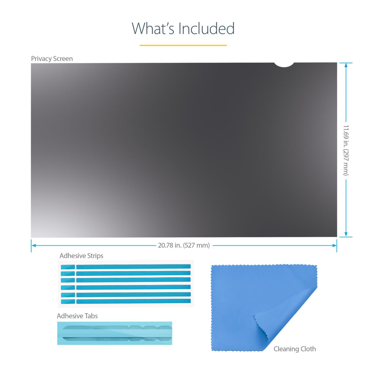 Monitor Privacy Screen 24in - Blue Light Reducing Screen Protector Film - 16:9 Widescreen - Matte/ Glossy