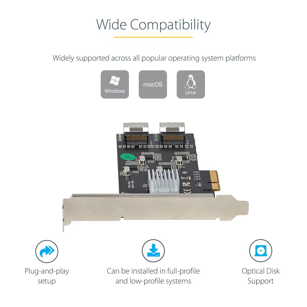 8 Port SATA Pci-e Card - Pci-e X4 6gbps SATA III Expansion Card