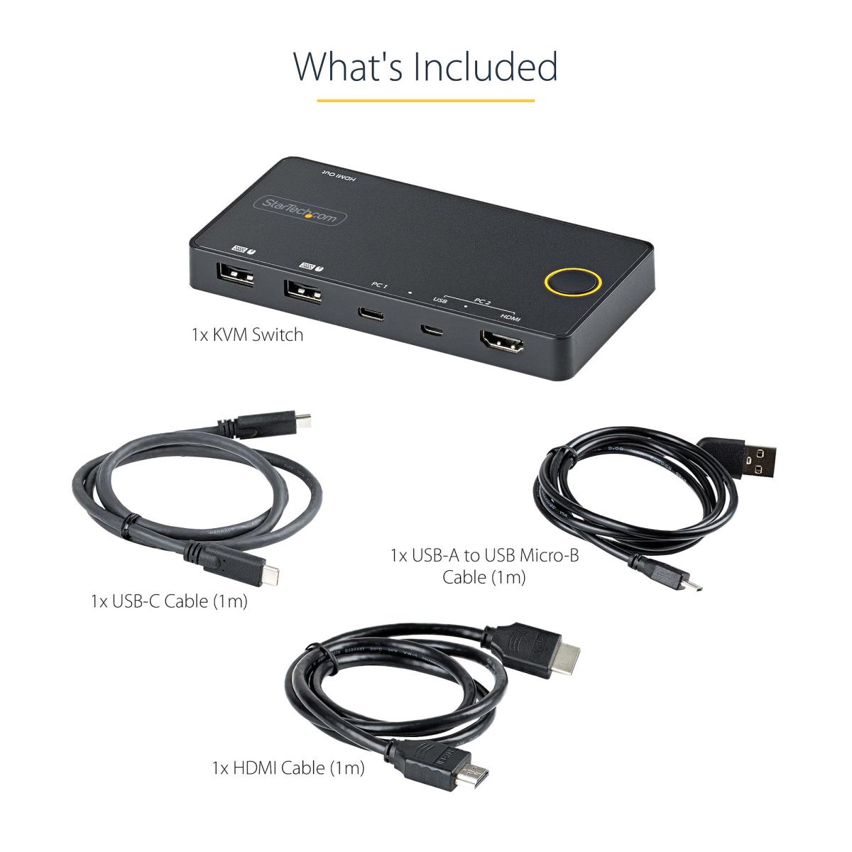 KVM Switch - 2 Port USB-a/hdmi / USB-c - 4k 60hz Hdmi 2.0